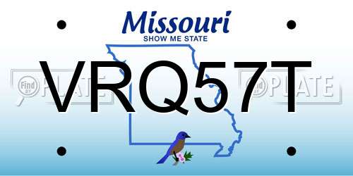 VRQ57T Missouri License Plate