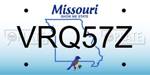 VRQ57Z Missouri License Plate