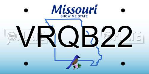 VRQB22 Missouri License Plate