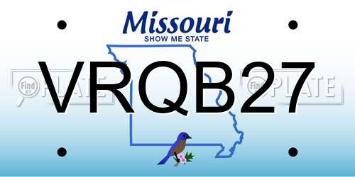 VRQB27 Missouri License Plate