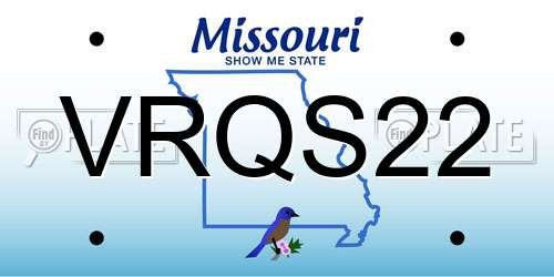 VRQS22 Missouri License Plate