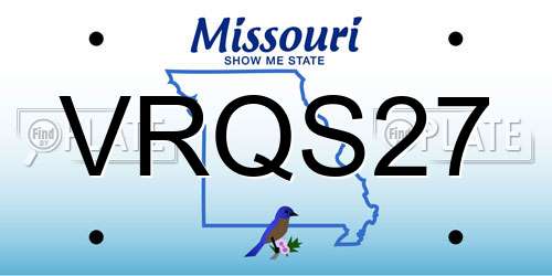 VRQS27 Missouri License Plate