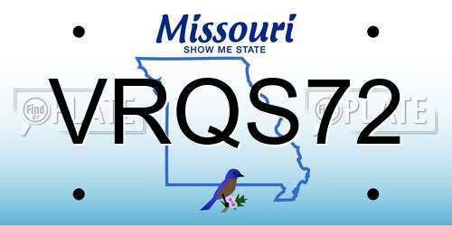 VRQS72 Missouri License Plate
