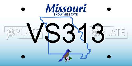 VS313 Missouri License Plate