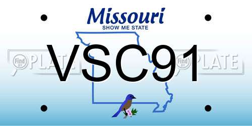 VSC91 Missouri License Plate
