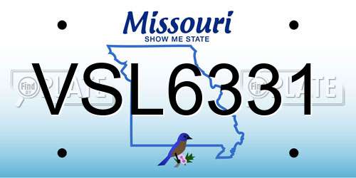 VSL6331 Missouri License Plate