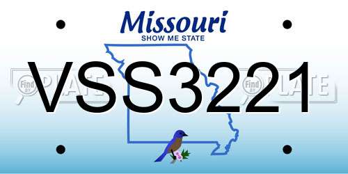 VSS3221 Missouri License Plate