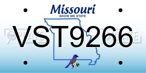 VST9266 Missouri License Plate