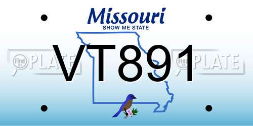 VT891 Missouri License Plate