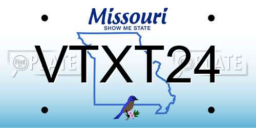 VTXT24 Missouri License Plate