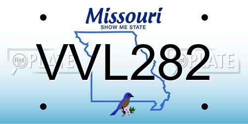VVL282 Missouri License Plate