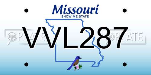 VVL287 Missouri License Plate