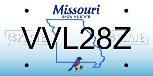VVL28Z Missouri License Plate