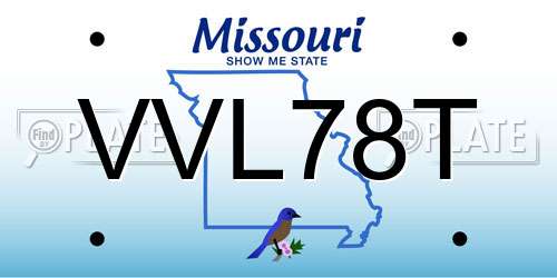VVL78T Missouri License Plate