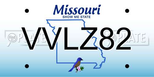 VVLZ82 Missouri License Plate