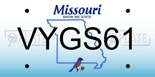 VYGS61 Missouri License Plate