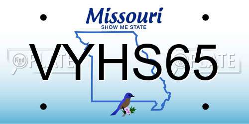VYHS65 Missouri License Plate
