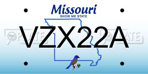 VZX22A Missouri License Plate