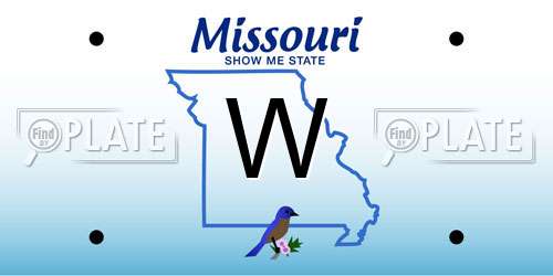 W Missouri License Plate