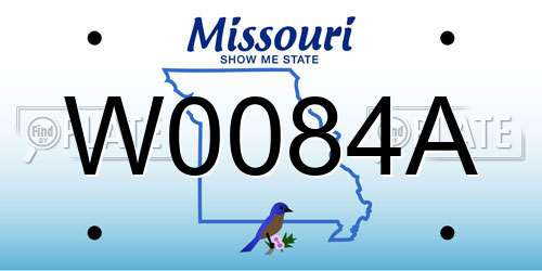 W0084A Missouri License Plate
