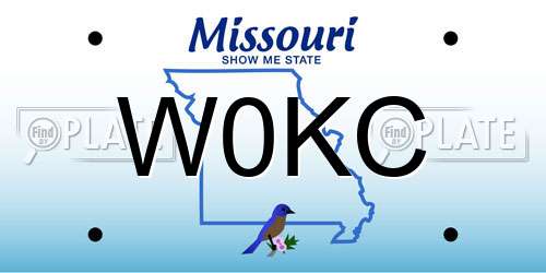 W0KC Missouri License Plate