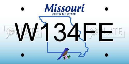 W134FE Missouri License Plate