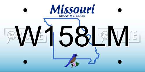 W158LM Missouri License Plate