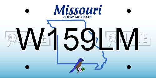 W159LM Missouri License Plate
