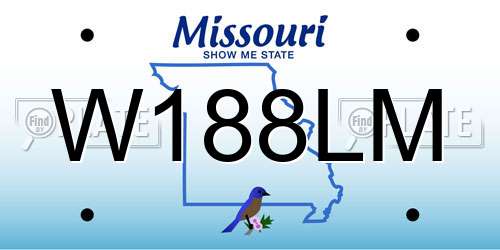 W188LM Missouri License Plate