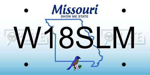 W18SLM Missouri License Plate