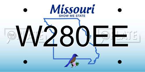 W280EE Missouri License Plate