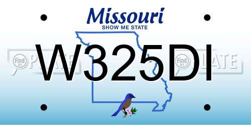 W325DI Missouri License Plate