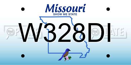 W328DI Missouri License Plate