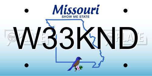 W33KND Missouri License Plate