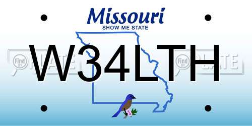 W34LTH Missouri License Plate