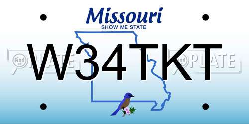 W34TKT Missouri License Plate