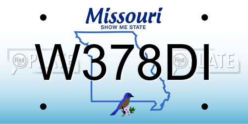 W378DI Missouri License Plate