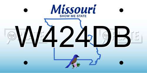 W424DB Missouri License Plate