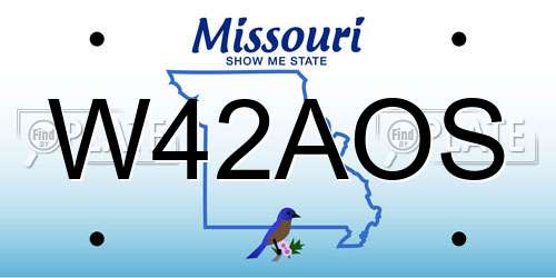 W42AOS Missouri License Plate