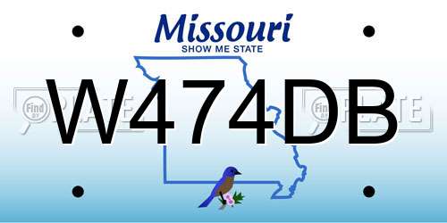 W474DB Missouri License Plate