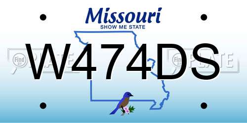 W474DS Missouri License Plate