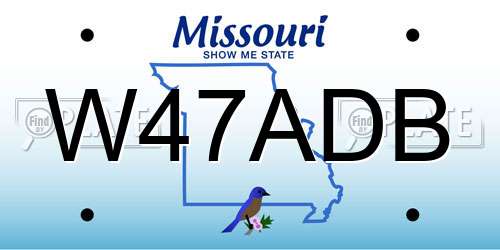 W47ADB Missouri License Plate