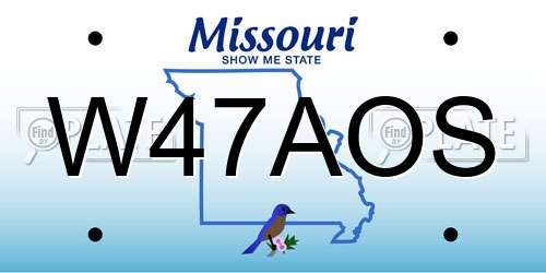 W47AOS Missouri License Plate