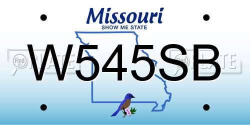 W545SB Missouri License Plate