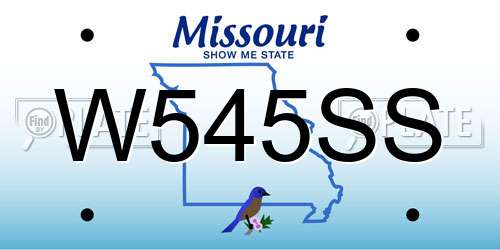 W545SS Missouri License Plate