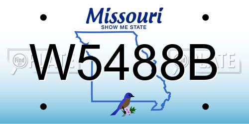 W5488B Missouri License Plate