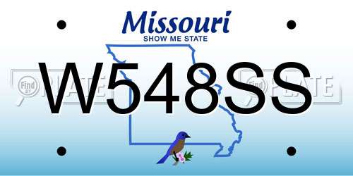 W548SS Missouri License Plate