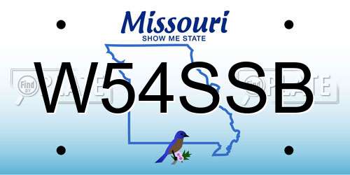 W54SSB Missouri License Plate