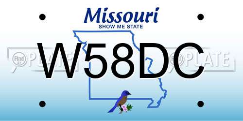 W58DC Missouri License Plate