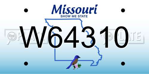 W64310 Missouri License Plate